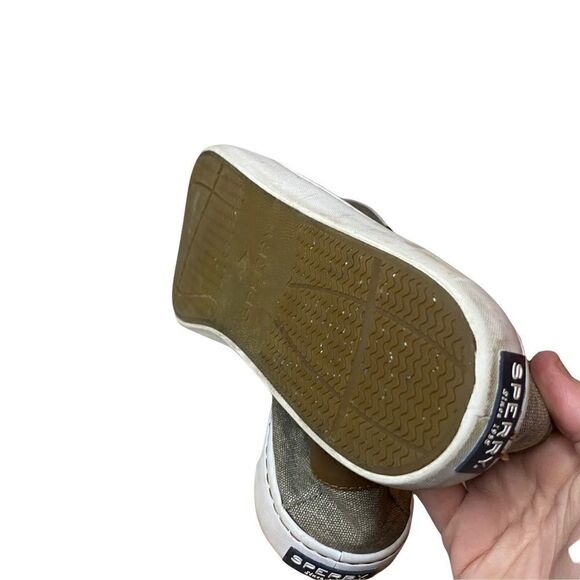 Sperry Mens Cutter 2 Boat Shoes Size 10 Eye Lace Up Canvas Brown Beige - Picture 4 of 7